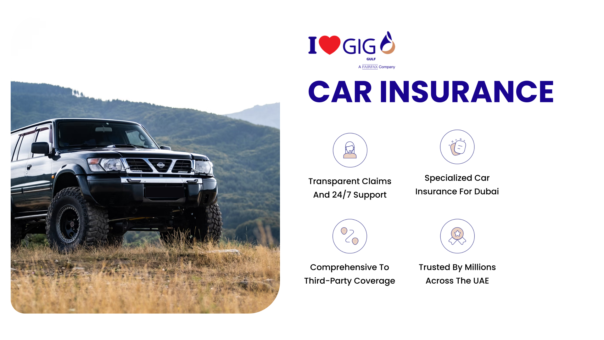 Nissan Patrol insurance plans in Dubai and UAE by GIG Gulf